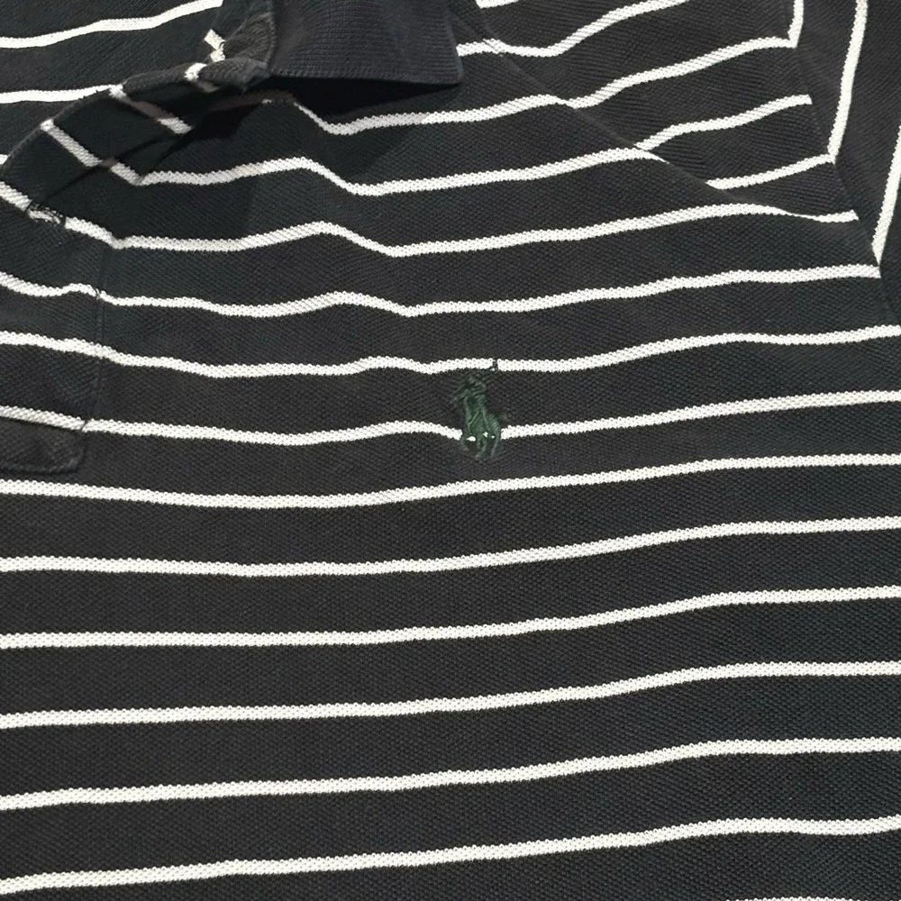 Polo Ralph Lauren black and white striped Alpha Tau Omega Large